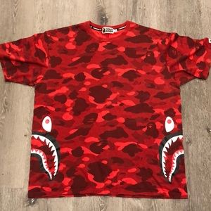 A Bathing Ape Size 2XL Red Camo Tshirt